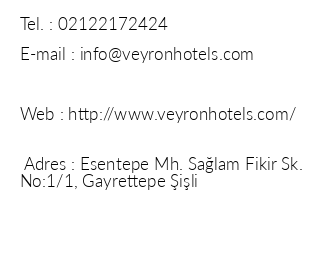 Veyron Hotel iletiim bilgileri